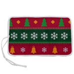 Christmas Time Pattern Christmas Ornament Pen Storage Case (L)