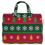 Christmas Time Pattern Christmas Ornament MacBook Pro 15  Double Pocket Laptop Bag 