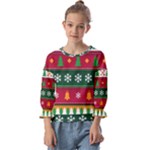 Christmas Time Pattern Christmas Ornament Kids  Cuff Sleeve Top