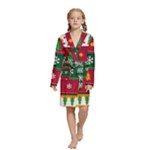 Christmas Time Pattern Christmas Ornament Kids  Long Sleeve Velvet Lounge Robe