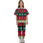 Christmas Time Pattern Christmas Ornament Kids  T-Shirt and Pants Sports Set