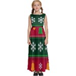 Christmas Time Pattern Christmas Ornament Kids  Satin Sleeveless Maxi Dress