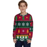 Christmas Time Pattern Christmas Ornament Kids  Crewneck Sweatshirt