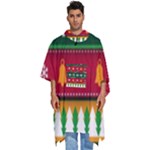 Christmas Time Pattern Christmas Ornament Men s Hooded Rain Ponchos