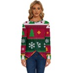 Christmas Time Pattern Christmas Ornament Long Sleeve Crew Neck Pullover Top