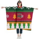 Christmas Time Pattern Christmas Ornament Women s Hooded Rain Ponchos