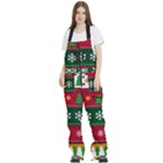 Christmas Time Pattern Christmas Ornament Women s Front Zip Ski And Snowboard Bib Pants