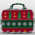 Christmas Time Pattern Christmas Ornament Travel Toiletry Bag With Hanging Hook