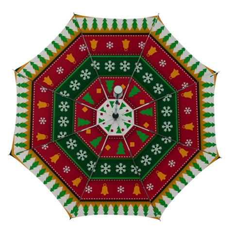 Christmas Time Pattern Christmas Ornament Automatic Folding Umbrella with Case (Medium) from ArtsNow.com