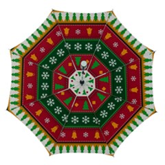 Christmas Time Pattern Christmas Ornament Automatic Folding Umbrella with Case (Medium) from ArtsNow.com