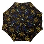 Gold Teal Snowflakes Gold Abstract Christmas Straight Umbrellas