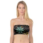 Gold Teal Snowflakes Gold Abstract Christmas Bandeau Top