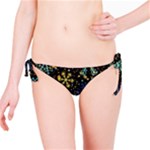 Gold Teal Snowflakes Gold Abstract Christmas Bikini Bottoms