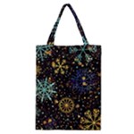 Gold Teal Snowflakes Gold Abstract Christmas Classic Tote Bag