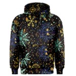 Gold Teal Snowflakes Gold Abstract Christmas Men s Core Hoodie