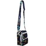 Gold Teal Snowflakes Gold Abstract Christmas Shoulder Strap Belt Bag