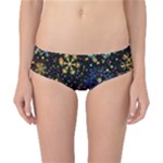 Gold Teal Snowflakes Gold Abstract Christmas Classic Bikini Bottoms