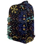 Gold Teal Snowflakes Gold Abstract Christmas Classic Backpack