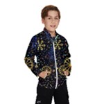 Gold Teal Snowflakes Gold Abstract Christmas Kids  Windbreaker