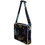 Gold Teal Snowflakes Gold Abstract Christmas Cross Body Office Bag