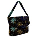 Gold Teal Snowflakes Gold Abstract Christmas Buckle Messenger Bag