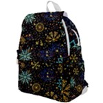 Gold Teal Snowflakes Gold Abstract Christmas Top Flap Backpack