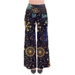 Gold Teal Snowflakes Gold Abstract Christmas So Vintage Palazzo Pants