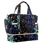 Gold Teal Snowflakes Gold Abstract Christmas Sports Shoulder Bag with Shoes Compartment