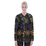 Gold Teal Snowflakes Gold Abstract Christmas Womens Long Sleeve Shirt