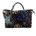 Gold Teal Snowflakes Gold Abstract Christmas Carry-on Travel Shoulder Bag