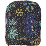 Gold Teal Snowflakes Gold Abstract Christmas Full Print Backpack