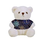 Gold Teal Snowflakes Gold Abstract Christmas Full Print Tee for Cuddly Teddy Bear