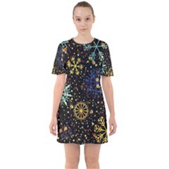 Sixties Short Sleeve Mini Dress 