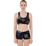 Gold Teal Snowflakes Gold Abstract Christmas Work It Out Gym Set