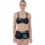 Gold Teal Snowflakes Gold Abstract Christmas Perfect Fit Gym Set