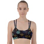 Gold Teal Snowflakes Gold Abstract Christmas Line Them Up Sports Bra