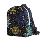 Gold Teal Snowflakes Gold Abstract Christmas Kids  Age 2-4 Lightweight Preschool Backpack