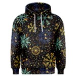 Gold Teal Snowflakes Gold Abstract Christmas Men s Overhead Hoodie