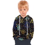 Gold Teal Snowflakes Gold Abstract Christmas Kids  Overhead Hoodie