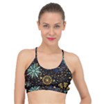 Gold Teal Snowflakes Gold Abstract Christmas Basic Training Sports Bra