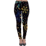 Gold Teal Snowflakes Gold Abstract Christmas Lightweight Velour Leggings