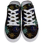 Gold Teal Snowflakes Gold Abstract Christmas Half Slippers