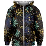 Gold Teal Snowflakes Gold Abstract Christmas Kids  Zipper Hoodie Without Drawstring