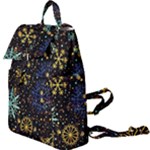 Gold Teal Snowflakes Gold Abstract Christmas Buckle Everyday Backpack