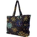 Gold Teal Snowflakes Gold Abstract Christmas Simple Shoulder Bag