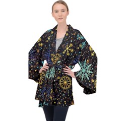 Long Sleeve Velvet Kimono  