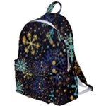 Gold Teal Snowflakes Gold Abstract Christmas The Plain Backpack