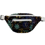 Gold Teal Snowflakes Gold Abstract Christmas Fanny Pack