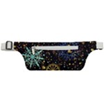 Gold Teal Snowflakes Gold Abstract Christmas Active Waist Bag