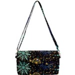 Gold Teal Snowflakes Gold Abstract Christmas Removable Strap Clutch Bag